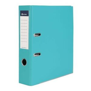 Iratrendező, 75 mm, A4, PP/karton, élvédő sínnel, VICTORIA OFFICE, "Basic", türkiz 146722919 - Iratrendezés