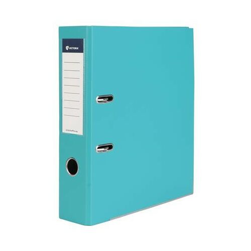 Iratrendező, 75 mm, A4, PP/karton, élvédő sínnel, VICTORIA OFFICE, "Basic", türkiz 146722919