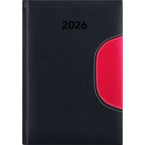Naptár, tervező, A5, napi, DAYLINER "Memphis", fekete-piros 146723163 - Irodai kiegészítő