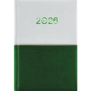 Naptár, tervező, A5, napi, DAYLINER "Contrast", fehér-zöld 146723196 - Irodai kiegészítő