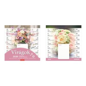 Naptár, fali, mágneses, kétheti, TOPTIMER, virágok 146723260 - Irodaszer