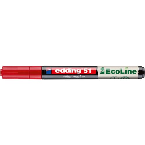 Lakkmarker, 1-2 mm, EDDING "51", piros