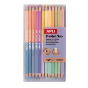 Színes ceruza készlet, kétvégű, háromszögletű, APLI "Pastel Duo", 24 különböző pasztel szín 146723669 - Toll & Ceruza