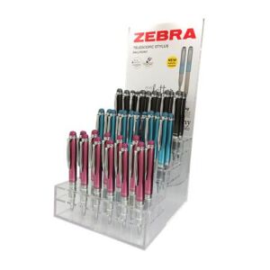 Golyóstoll display, 0,24 mm, teleszkópos, rozsdamentes acél, ZEBRA "Telescopic Metal Stylus", kék 146723854 - Toll & Ceruza