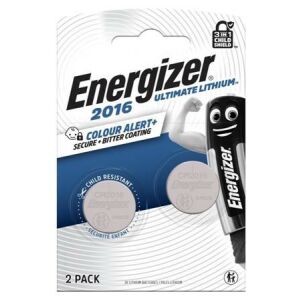 Gombelem, CR2016, 2 db, színjelző, ENERGIZER "Ultimate Lithium Performance" 146723998 - Elem