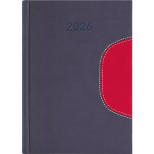 Naptár, tervező, A5, napi, DAYLINER "Memphis", szürke-piros 146724049 - Irodai kiegészítő