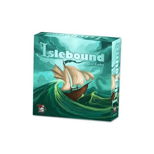 Islebound Emerald Edition társasjáték Ryan Laukat-tól, egy hajóval a viharos tengeren. Stratégiai társasjáték felnőtteknek és tinédzsereknek. - Társasjáték
