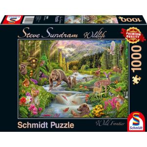 Forest Animals, 1000 db (59964) Wildtiere am Waldesrand 146724828 - Puzzle & Kirakó