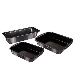 Berlinger Haus Carbon Pro Metallic Collection 3-piece baking pan set, showing all three pans - Baking Mold