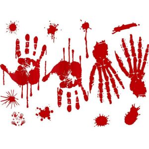 Halloween véres nyomok Bloody ablak matrica szett 146724856 - Lakberendezés