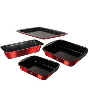Berlinger Haus BH-7620 4 piece baking tin set, burgundy