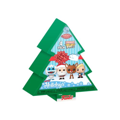 Funko Pocket POP! Rudolph Ünnepi Fa Doboz - 4 darabos ünnepi figura készlet - Funko