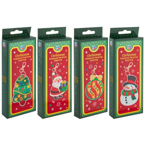 Karácsonyi gyémántfestős kulcstartó készlet – 6 éves kortól, 4 féle minta 146725726