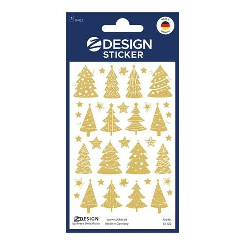 Matrica, 1 ív, 76x120 mm, AVERY ZWECKFORM, "Z-Design No.54122", ezüst csillagok 146725898