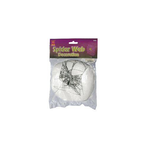Fehér Halloween Dekorációs Pókháló 1 db Műanyag Pókkal – 5 m²
