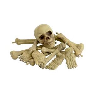Koponya és csontok dekoráció Halloweenre – 1 db koponya, 8 db csont 146726518 - Halloweeni dekoráció