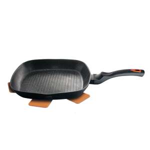 Berlinger Haus BH-1794 28 cm grill pan, Granit Diamond Line, black with orange handle - Berlinger Haus