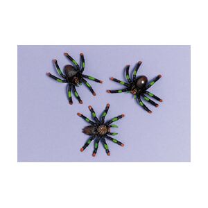 8 db-os Halloween pók dekoráció fekete, piros-zöld mintával 146726640 - Halloweeni dekoráció