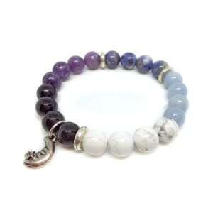 Manipulációtól óvó, negatív hatást megszüntető, belső egyensúlyt elősegítő, önértékelést támogató, méregtelenítő - fekete turmalin, howlit, angelit, szodalit, lepidolit ásvány karkötő 146726869 - Női kiegészítő