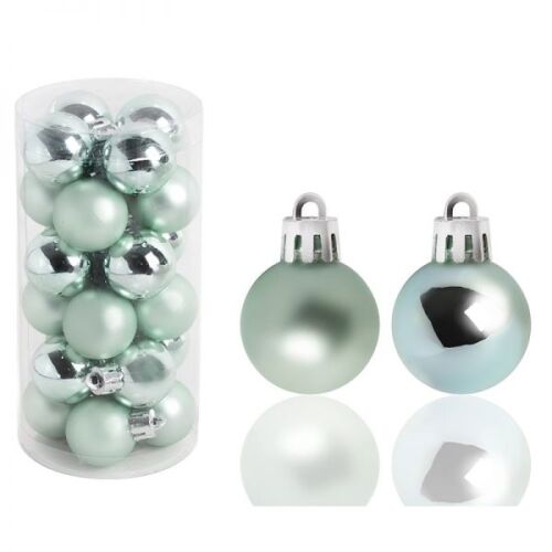 Karácsonyfa gömb dísz - türkizzöld - 24 darabos 3 cm 146727121