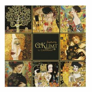 Klimt üvegtányér / alátét - 11,5x11,5 cm - montázs 146727122 - Poháralátét