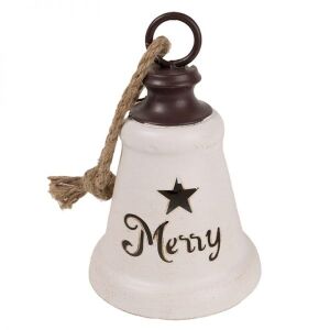 MERRY felakasztható karácsonyi harang - fehér - 15 cm 146727124 - Karácsonyfadísz