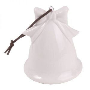 Karácsonyi porcelán harang / csengő masnival - felakasztható - fehér 8,2 cm 146727179 - Karácsonyfadísz