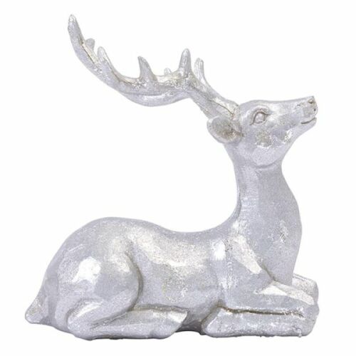 Rénszarvas ezüst figura karácsonyi dekorációhoz, kandallóra - 8,5x5x8 cm 146727306