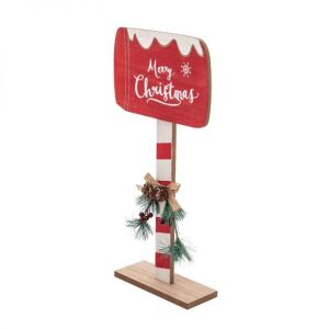 Merry Christmas tábla dekoráció fából - 36x6x18 cm 146727342 - Szezonális dekoráció