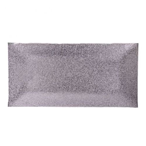 Ezüst színű üvegtál / gyertyatartó - téglalap alakú - 27x13 cm 146727363