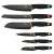 Berlinger Haus BH-2145 6 piece knife set, black, with colorful accents