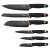 Berlinger Haus BH-2145 6 piece knife set, black, with colorful accents