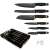Berlinger Haus BH-2145 6 piece knife set, black, with colorful accents, in packaging
