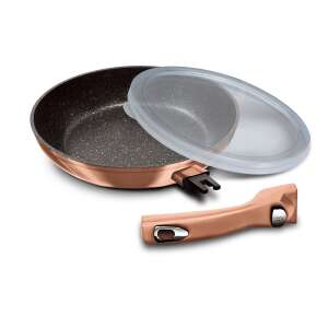 Berlinger Haus BH-1949 Metallic Line Rose Gold Edition 28cm frying pan with detachable handle and glass lid - Cookware & bakeware