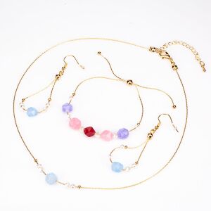 Arany tónusú Emporia Ötvözetű Szett Turmalinnal ( Nyaklánc+Fülbevaló+Karkötő ), LGP0018 146729153 - Női kiegészítő