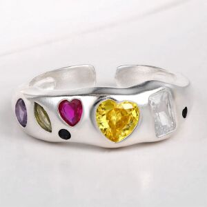 Arany tónusú Emporia Ötvözetű Gyűrű Vörös Emporia® Kristállyal és Sárga Emporia® Kristállyal, CAT054/62 146729178 - Női ékszer