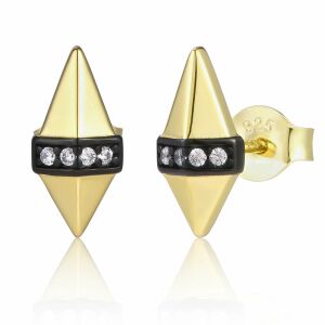 Arany tónusú Emporia Ötvözetű Fülbevaló Fehér Emporia® Kristállyal és Tűzzománccal, CAT101 146729194 - Női ékszer