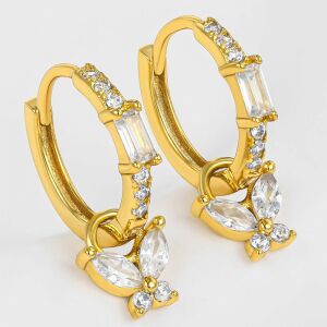 Arany tónusú Emporia Ötvözetű Fülbevaló Fehér Emporia® Kristállyal, CAT081 146729212 - Női ékszer