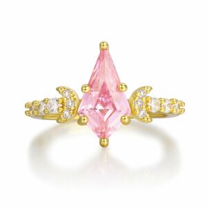 Arany tónusú Emporia Ötvözetű Gyűrű Rózsaszínű Emporia® Kristállyal és Fehér Emporia® Kristállyal, CAT073/52 146729223 - Női ékszer