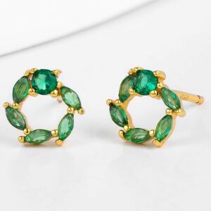 Arany tónusú Emporia Ötvözetű Fülbevaló Zöld Emporia® Kristállyal, CAT056 146729255 - Női ékszer