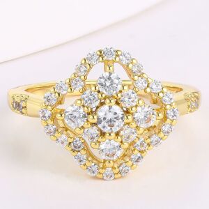 Arany tónusú Emporia Ötvözetű Gyűrű Fehér Emporia® Kristállyal, CAT061/54 146729275 - Női ékszer