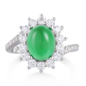 Arany tónusú Emporia Ötvözetű Gyűrű Zöld Emporia® Kristállyal és Fehér Emporia® Kristállyal, CAT107/59 146729278 - Női ékszer