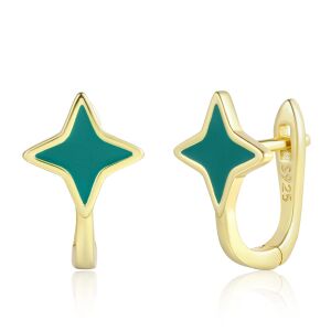 Arany tónusú Emporia Ötvözetű Fülbevaló Zöld Emporia® Kristállyal, CAT055 146729318 - Női ékszer