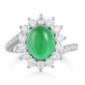 Arany tónusú Emporia Ötvözetű Gyűrű Zöld Emporia® Kristállyal és Fehér Emporia® Kristállyal, CAT107/52 146729356 - Női ékszer