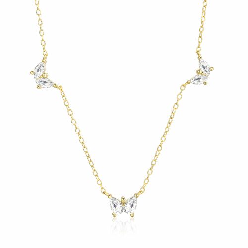 Arany tónusú Emporia Ötvözetű Nyaklánc Fehér Emporia® Kristállyal, CAT177 146729367