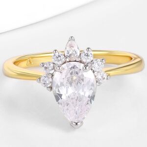 Arany tónusú Emporia Ötvözetű Gyűrű Fehér Emporia® Kristállyal, CAT021/62 146729400 - Női ékszer