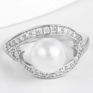 Arany tónusú Emporia Ötvözetű Gyűrű Fehér Emporia® Kristállyal, CAT050/54 146729405 - Női ékszer