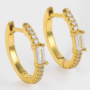 Arany tónusú Emporia Ötvözetű Fülbevaló Fehér Emporia® Kristállyal, CAT063 146729439 - Női ékszer