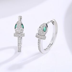 Arany tónusú Emporia Ötvözetű Fülbevaló Zöld Emporia® Kristállyal és Fehér Emporia® Kristállyal, CAT150 146729447 - Női kiegészítő