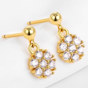 Arany tónusú Emporia Ötvözetű Fülbevaló Fehér Emporia® Kristállyal, CAT045 146729452 - Női ékszer